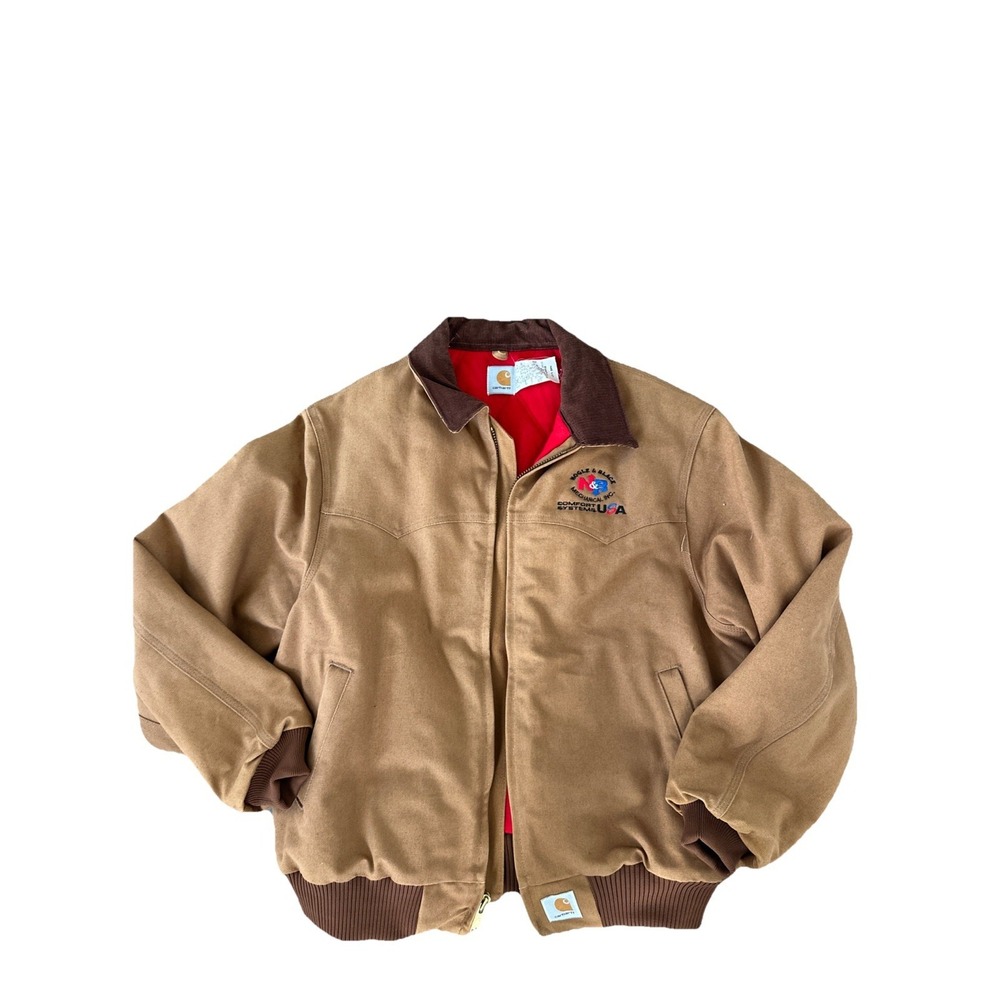 Vintage 90's Carhartt Detroit Jacket Size X Large USA MADE Quilted Red Interior